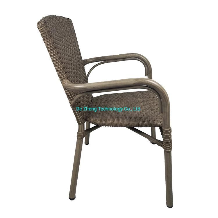 Outdoor Rattan Garden Furniture Strong Heavy Duty Stackable Aluminum Wicker Dining Furniture