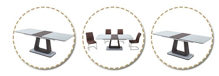 Hot Sale MDF +Glass Top Dining Table