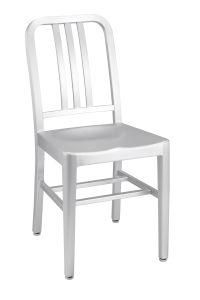 905-H45-Alu Brushed Aluminum Navy Side Chair