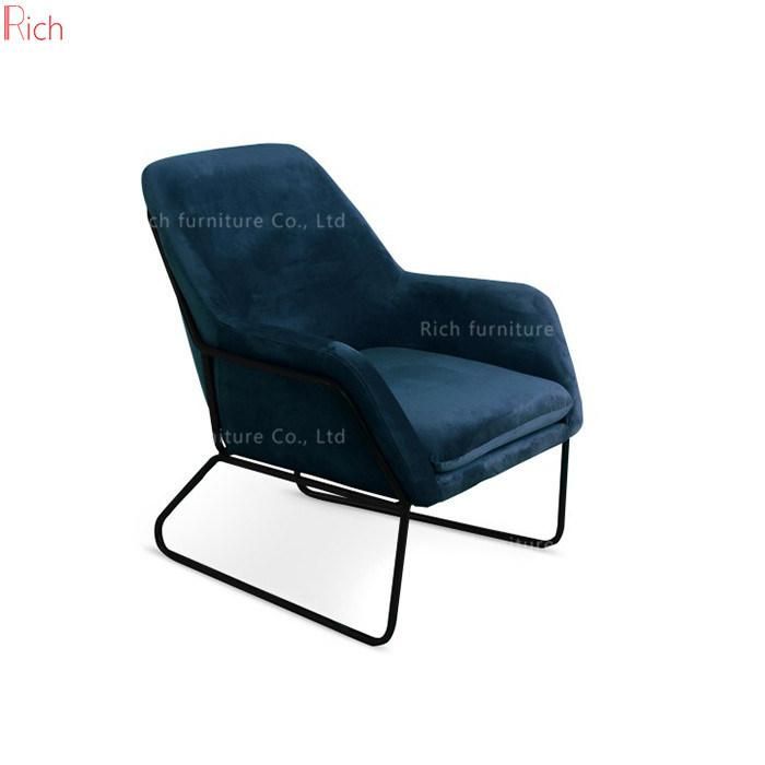 Cafe Leisure Furniture Velvet Cover Metal Living Room Chair Set