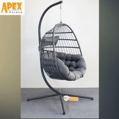 New Design Outdoor Garden Patio Folding Rattan Egg Hammock Swing