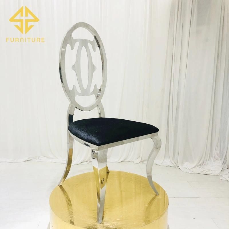 Sawa Special Design Metal Luxury Dining Chair with Leather Seat