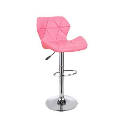 Upholstery Bar Chair Inside Powder Coated Gas Lift Bar Stool Fabric Upholstered Swivel Adjustable Height PU Leather Bar Chair with Back Support