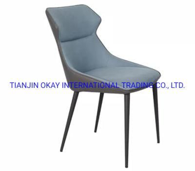 Modern Silver Frame Grey Velvet Dining Chair of High Quality