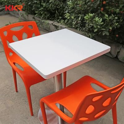 Custom Artificial Stone Canteen Cafeteria Dining Table 2 Seater Tables Solid Surface Tops