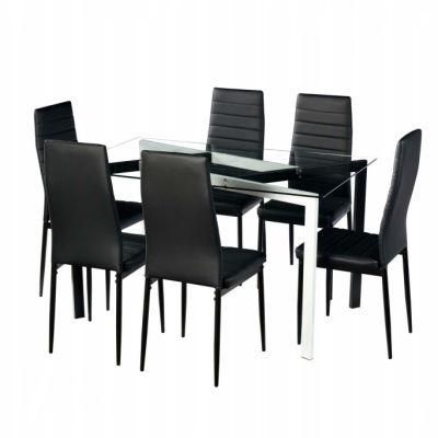 2021 Modern Dining Furniture Tempered Glass Dining Room Table