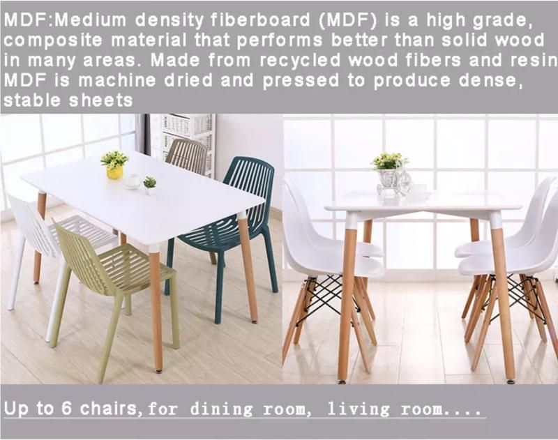 Dining Table with Chairs Comedores 6 Sillas Modern MDF Wood Dining Room Set