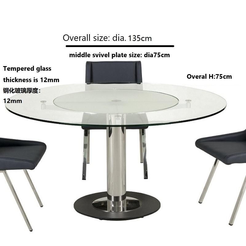 Dining Furniture Swviel Glass Table Dining Table