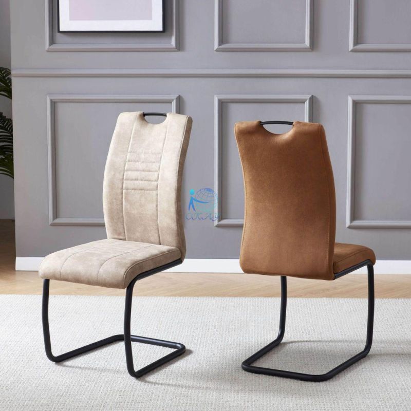 China Factory Whosale Home Furniture Dining Room Chair Metal Chair with Fabric