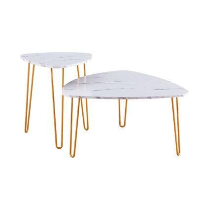 New Designs Hotel Restaurant Furniture Modern Corner Marble Top Stainless Steel Gold Legs Dining Table