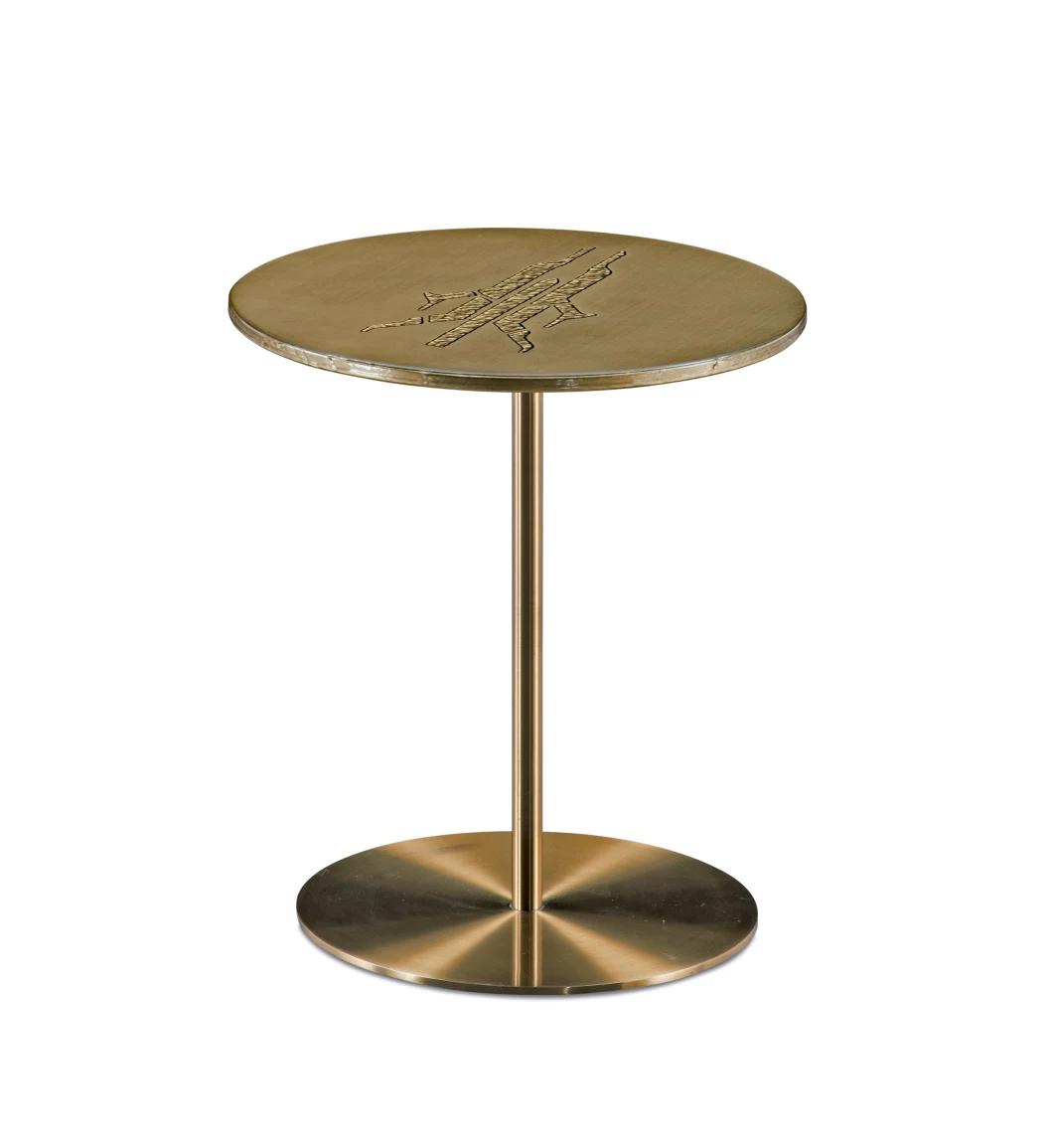 Modern Contemporary Luxury Decorative Gold Stainless Steel Marble Leisure Bedside Furniture Coffee Side Table