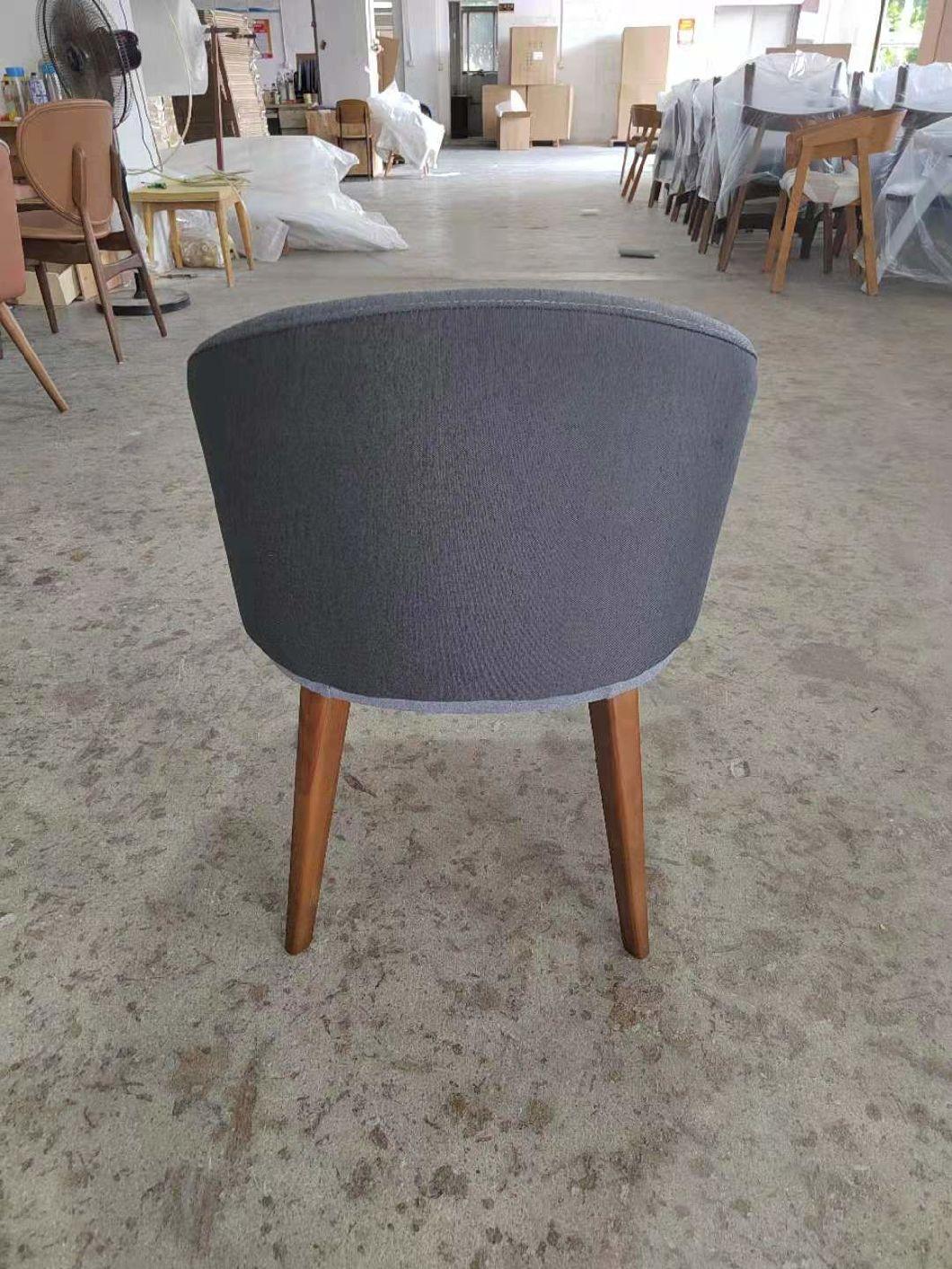 Cafteria Restaurant Furniture Wooden Legs Fabric Seat PU Leather Dining Chair