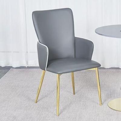 2021 Modern Design Cheap Home Furniture PU Leather Dining Room Chairs Colorful Dining Chair with Stainless Steel Metal Frame