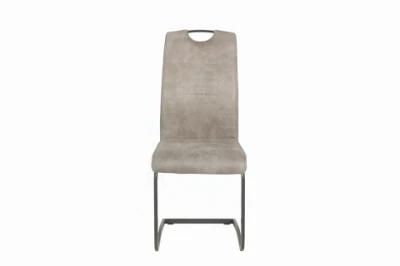 Modern Simple Design Chrome Metal Fabric Dining Chair