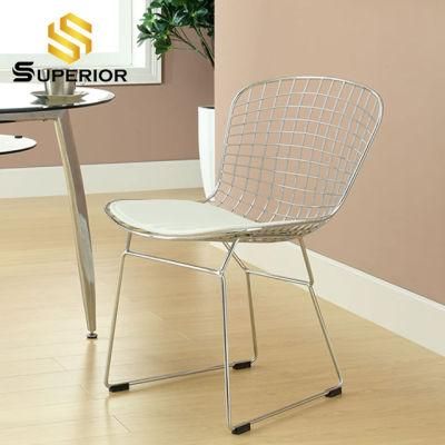 2020 New Product European Style Silver Metal Frame Dining Chairs