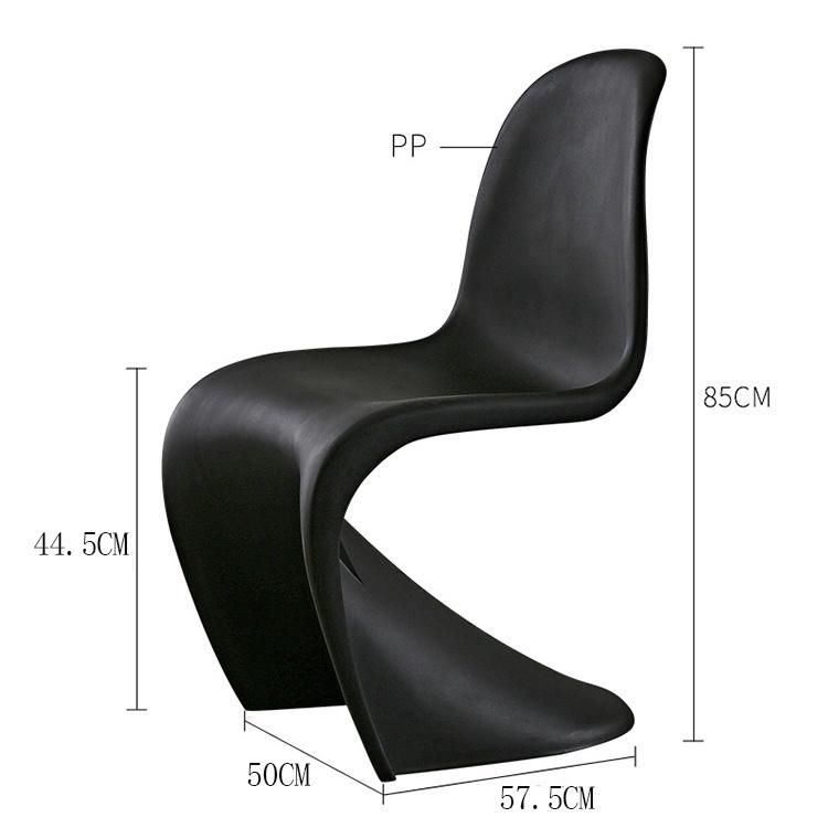 S Shape Free Sample Colored PP Modern Cheap Wholesale Monoblock Seat Heavi Duti Stackable Ergonom Plastic Chair Green