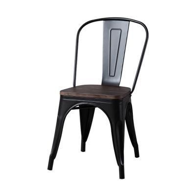 Coastal Black Elm Wood Furniture Country Style Dining Room Chairs Tin Modern Chairs Furniture Salon Styling Chairs