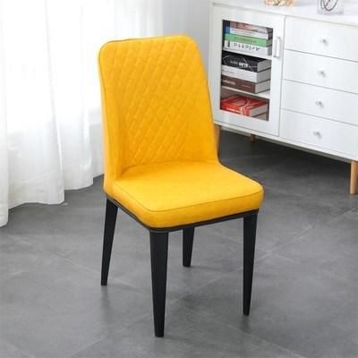 High Quality Modern Metal Legs Restaurant Chair White Tufted Velvet Leather Dining Chair Modern