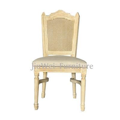 French Style Provincial Dining Room Ratten Stackable Wooden Chairs