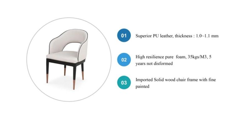 Zode Modern Luxury Leather Restaurant Upholstered Dining Chair