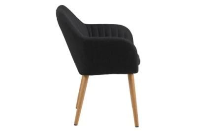 Dining Chair Modern Minimalist Wood Fabric Chair for Kitchen or Living Room