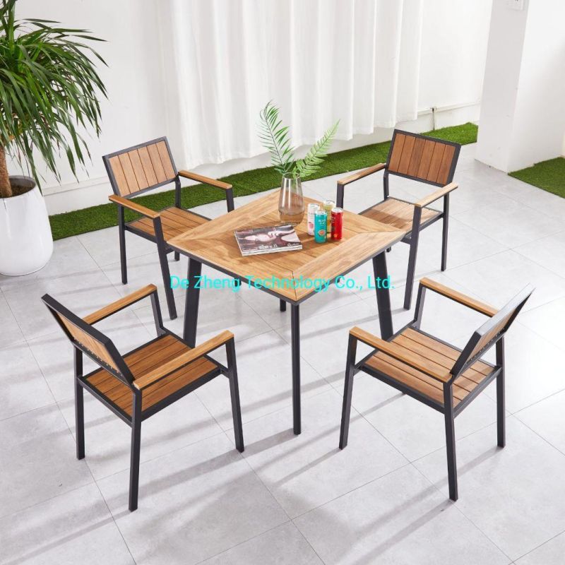 Hot Sale Modern Design Stackable Leisure Polywood Aluminum Garden Chair