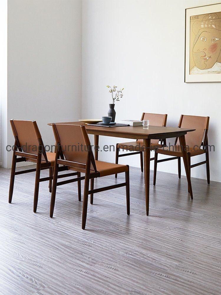 Modern Home Furniture Wooden Dining Chair Set with Leather