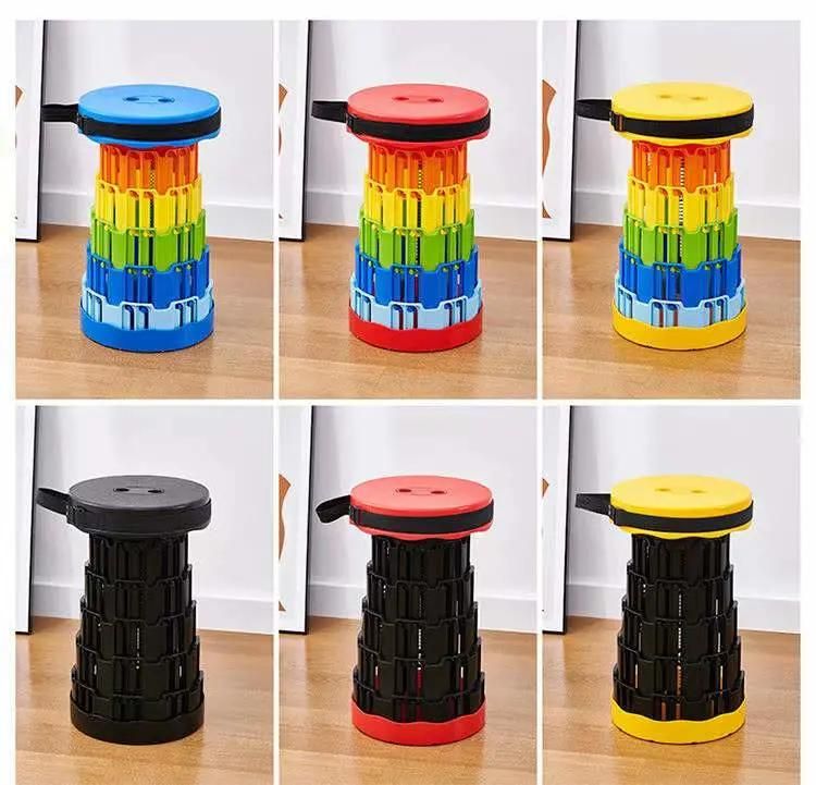 Wholesale Portable Foot Stool Plastic Folding Chairs Home Furniture Collapsible Telescoping Stool