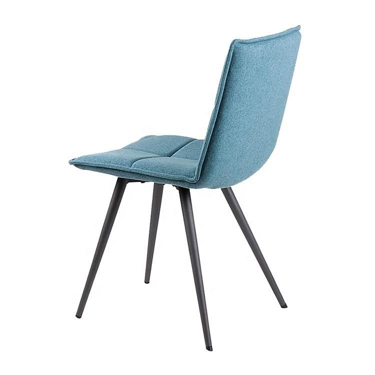 Modern Fabric Furniture Dining Chair Metal Grey Legs