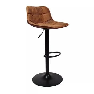 Cadeira De Bar Leather Luxuoso COM Sillas Bar Stools with Back Metal Legs High Restaurant Chairs Metal Dining Chairs Bar