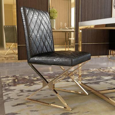 Modern Design Dining Room Furniture Metal Legs High Back Chair