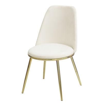 Home Living Dining Room Restaurant Nordic Leisure Chair with Iron Legs Golden