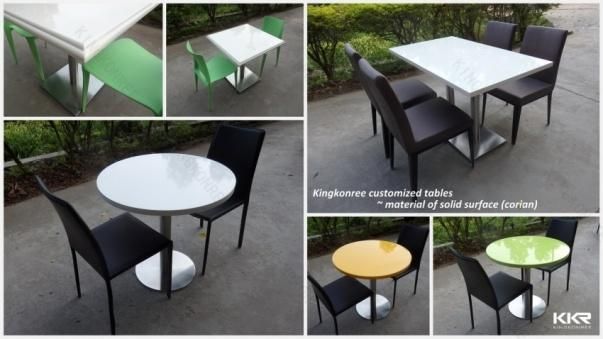 Kkr Customized Solid Surface Stone Round Dining Table