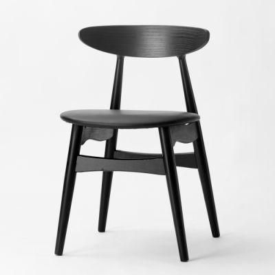 Kvj-7035-3 Dining Room Black Wooden Moon Chair