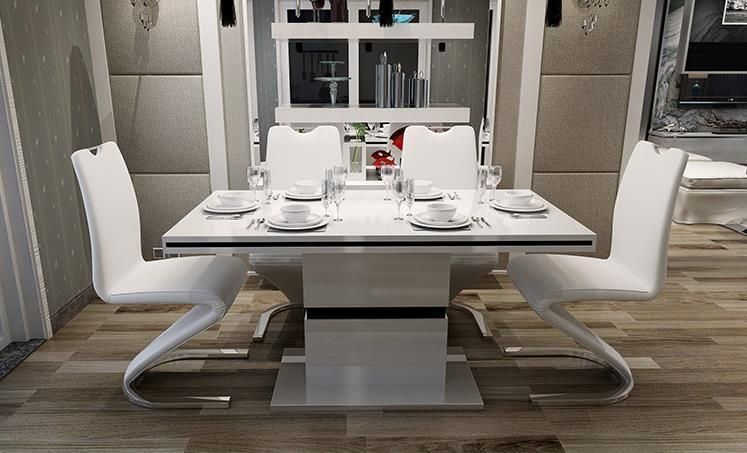 Modern Contracted Banquet White Luxury Furniture PU Metal Dining Chair