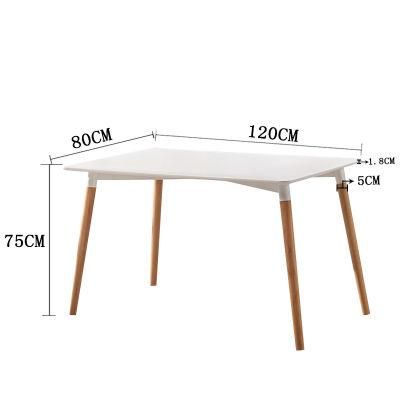 High Quality Dining Room Furniture MDF Top Wood Leg Dining Table