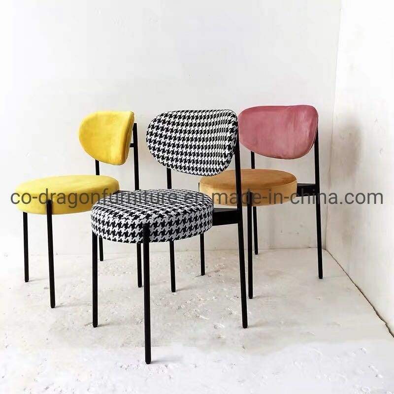 Luxury Fabric Dining Chair with Metal Legs for Home Furniture