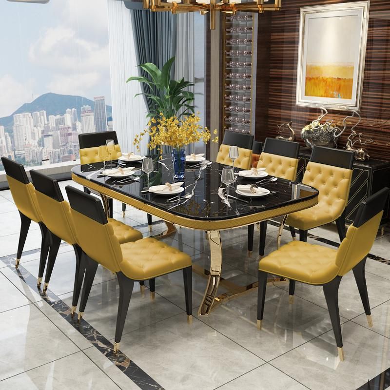 European Style Dining Room Table Stainless Steel Dining Table Furniture