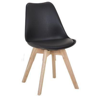 Modern Black Wooden Leg Restaurant Chairs Nordic Plastic Dining Chair