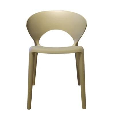 Wholesale Home Furniture Simple Design Lounge Chair Khaki Dining Plastic Chairs