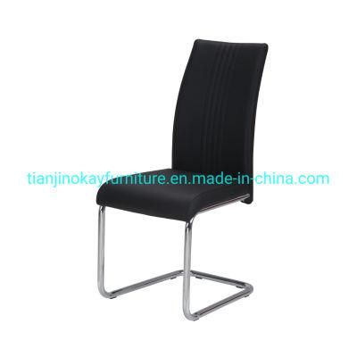 Fashionable PU Leather Chrome Dining Chair