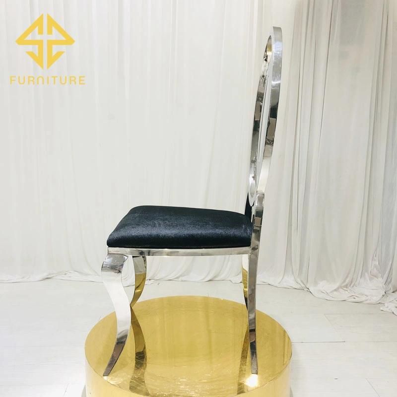 Sawa Special Design Metal Luxury Dining Chair with Leather Seat