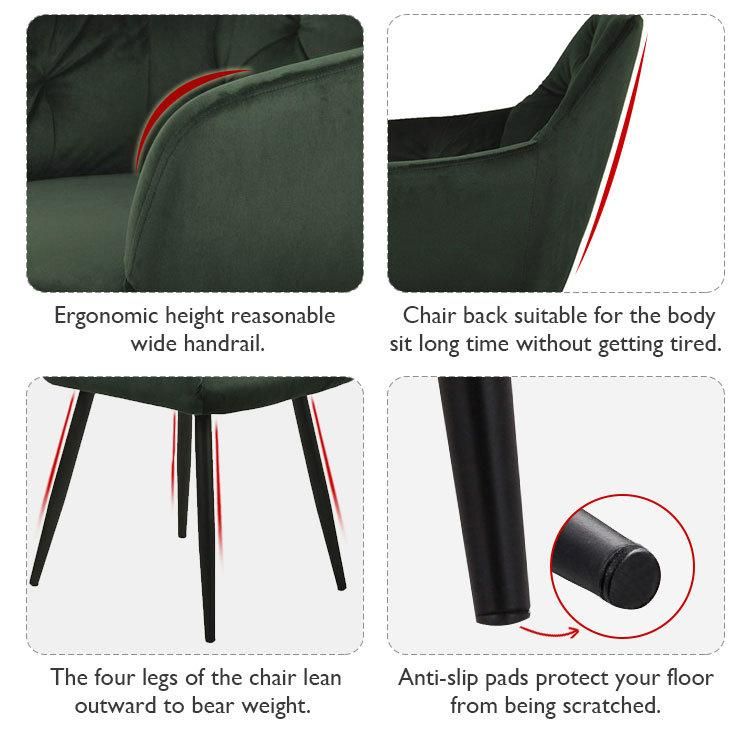 Luxury Fabric Velvet Leather Hotel Coffee Dining Room Chair