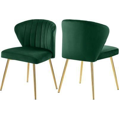 New Design Upholstery Velvet Side Chair Dining Chairs with Gold Leg