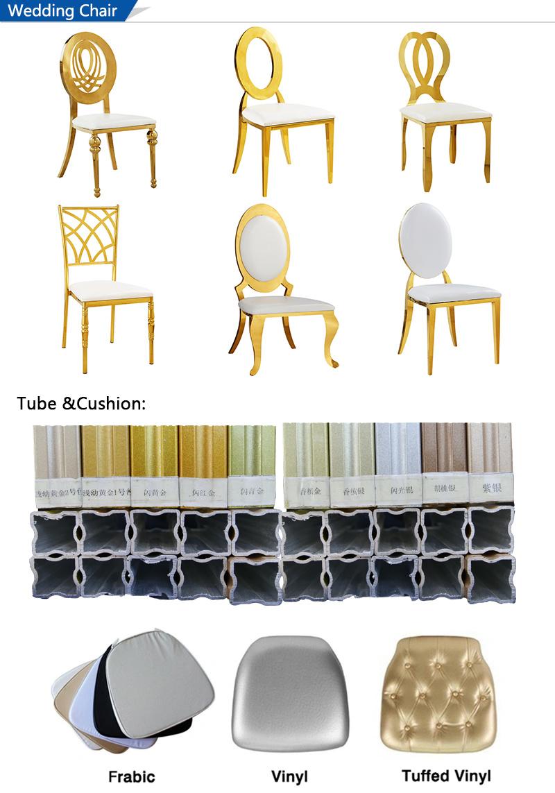 Gold Moon Shape Frame Stainless Steel Furniture Hotel Dining Chair