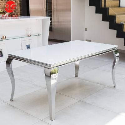 Marble Dining Table with 6 Chairs for Home Product with Imperial Grey Marble Texture