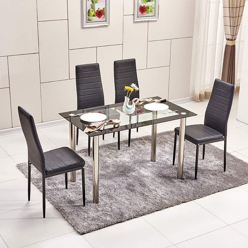 Hot Sale Restaurant Furniture Home Furniture Kitchen Metal Frame Glass Dining Table