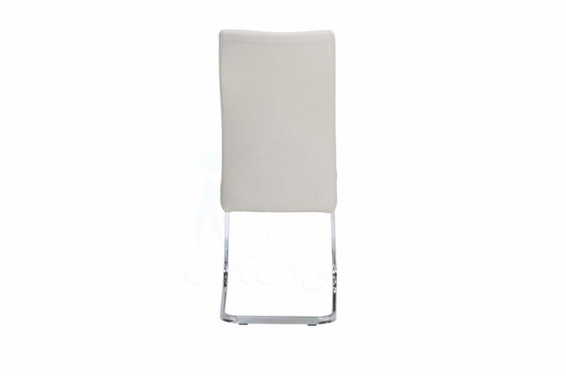 High Quality Luxury High Back Chrome Legs Nordic Hotel PU Leather Fabric Chrome Dining Chair