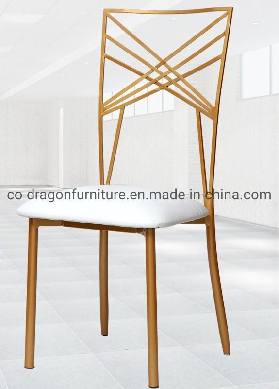 Gold Metal Leather Dining Wedding Chair for Dining Furniture