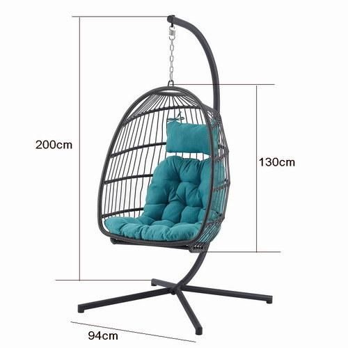 New Design Outdoor Garden Patio Folding Rattan Egg Hammock Swing